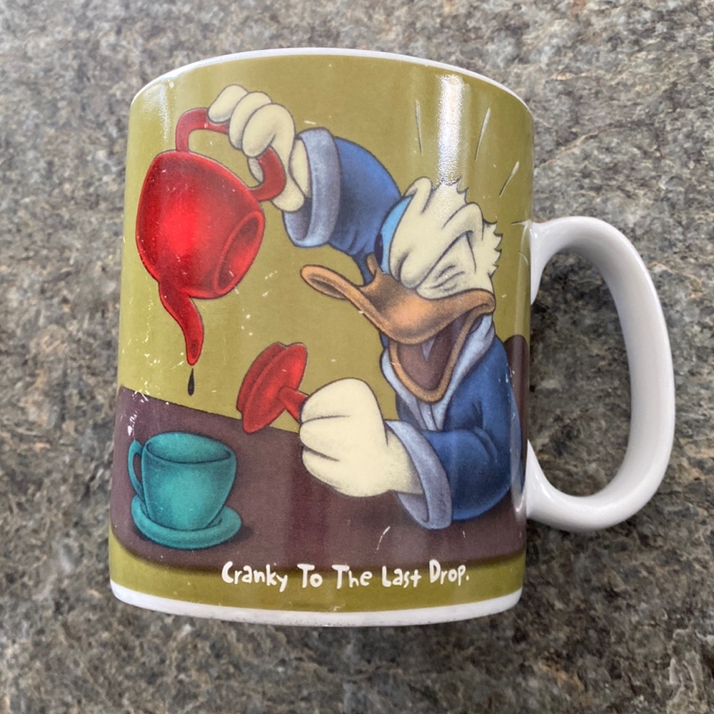 Disney’s Donald Duck Jumbo Oversized “Cranky To The Last Drop” Mug, 24 o…